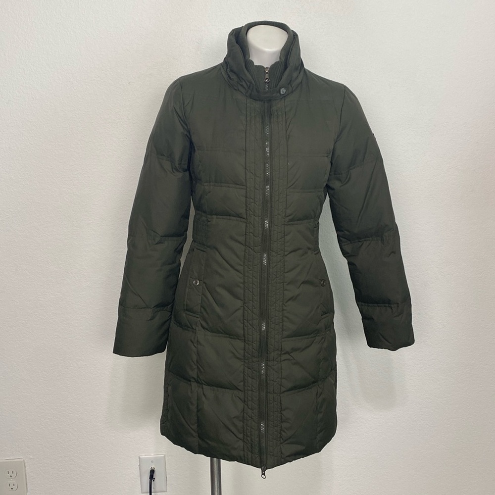 Larry Levine Olive Green Gorpcore Comfort Down & Feathers Puffer Jacket Size S